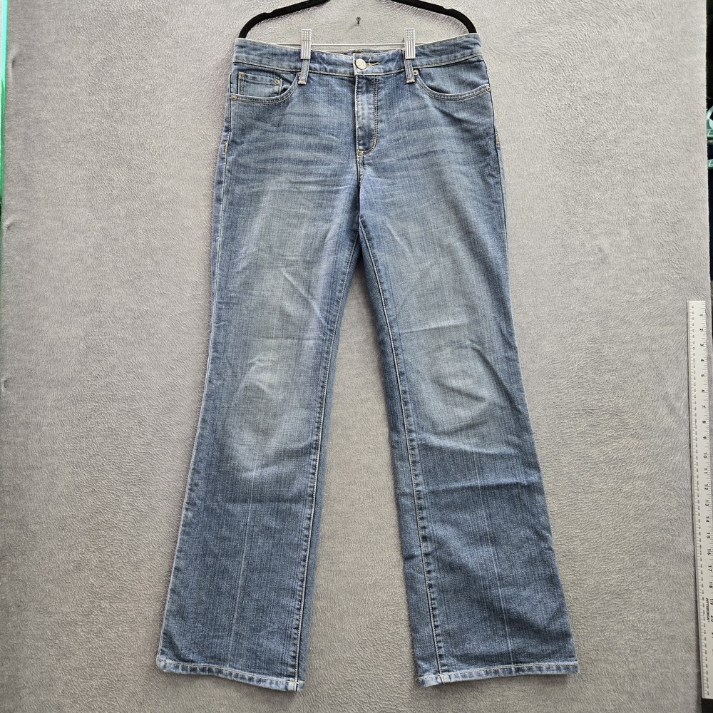 Seven7 Women Jeans 10‎ Blue Denim Back Pocket Embroidery Flared 32" Inseam